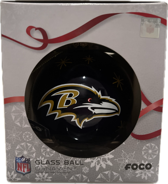 Baltimore Ravens Shatter Proof Single Ball Christmas Ornament NFL Football