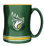 Edmonton Elks Primary Logo Green Yellow CFL Football 14oz Sculpted C-Handle Mug