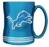 Detroit Lions Primary Logo Blue Silver NFL Football 14oz Sculpted C-Handle Mug
