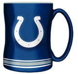 Indianapolis Colts Primary Logo Blue Grey NFL Football 14oz Sculpted C-Handle Mug