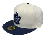 Men's New Era Cream/Navy Toronto Maple Leafs NHL Custom Two-Tone 59FIFTY Fitted Hat