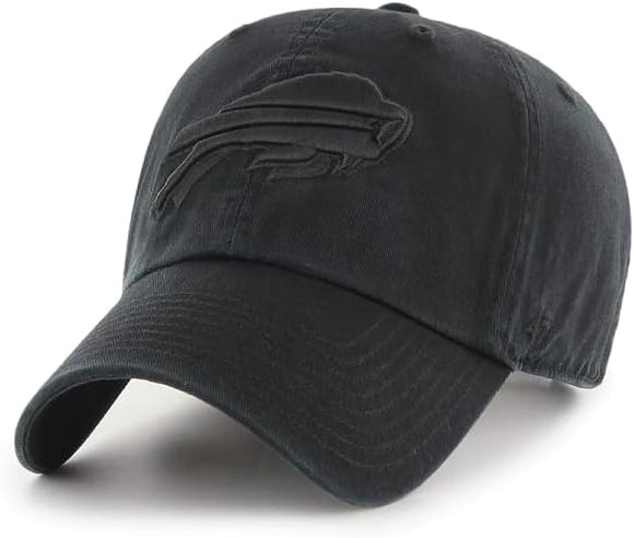 Men's Buffalo Bills '47 Clean Up Black on Black Hat Cap NFL Football Adjustable Strap