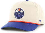 Men's '47 Brand NHL Edmonton Oilers Natural Rope TT Hitch Adjustable Snapback Hat - Beige/Blue