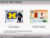 2025 Leaf Trinity Football Hobby Box  6 Cards Per Box - Bleacher Bum Collectibles