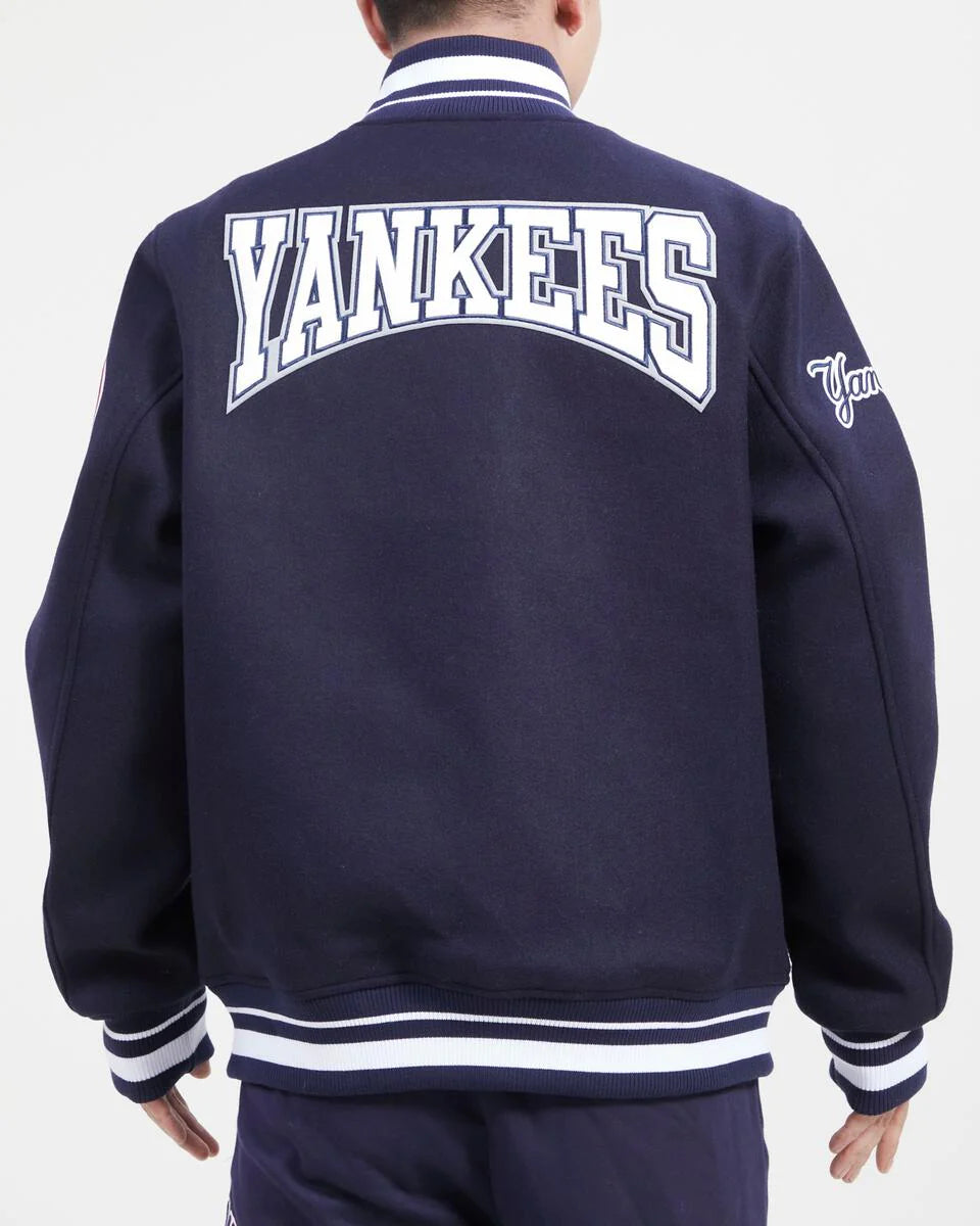 Men's Navy Blue New York Yankees Pro Standard Crest Wool Varsity