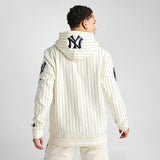 Men's Pro Standard New York Yankees MLB Pinstripe Fleece Pullover Hoodie - Eggshell