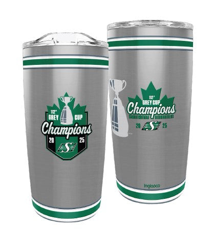 Saskatchewan Roughriders 2025 112th Grey Cup Champions 20oz. Stainless Steel Tumbler