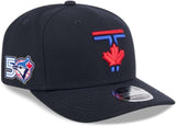 Toronto Blue Jays New Era 50th Anniversary Logo Side Patch 9SEVENTY Adjustable Hat - City Connect