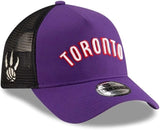 Men's New Era NBA Toronto Raptors 9FORTY A-Frame Classic Edition Adjustable Snapback Trucker Hat - Purple/Black
