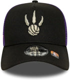 Men's New Era NBA Toronto Raptors 9FORTY A-Frame Classic Edition Adjustable Snapback Trucker Hat - Black/Purple