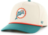 Men's '47 Brand NFL Miami Dolphins Natural Rope TT Hitch Adjustable Snapback Hat - Beige/Green