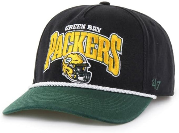 Men's Green Bay Packers NFL 47 Brand Black Palermo Hitch Snapback Hat