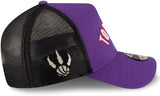 Men's New Era NBA Toronto Raptors 9FORTY A-Frame Classic Edition Adjustable Snapback Trucker Hat - Purple/Black