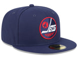Men's Winnipeg Jets NHL Hockey New Era Core 59FIFTY Fitted Hat - Navy