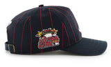 Men's Atlanta Braves '47 x Rawlings Pinstripe Hitch Adjustable Hat - Navy/Red