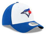 Men's Toronto Blue Jays New Era White/Royal Cooperstown Logo 39Thirty Flex Fit Hat