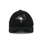 Men's New Era Toronto Blue Jays Black on Black White Logo 9FORTY Stretch-Snapback Hat