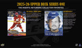 2025/26 Upper Deck Series 1 Hockey 4-Pack Blaster Box 4 Packs Per Box, 12 Cards Per Pack