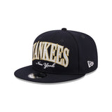 Men's New Era Navy Blue New York Yankees Golden Tall Text 9FIFTY Snapback Hat