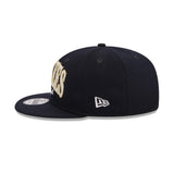 Men's New Era Navy Blue New York Yankees Golden Tall Text 9FIFTY Snapback Hat