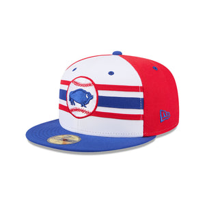 Men's Buffalo Bisons New Era Red White Blue Theme Nights 59FIFTY Fitted Hat