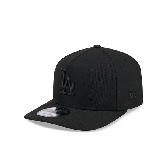 Men's New Era MLB Los Angeles Dodgers 9FIFTY A-Frame Black on Black Hat