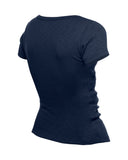 Women's Toronto Blue Jays New Era G2 City Connect 3 Button V-Neck T-Shirt - Navy