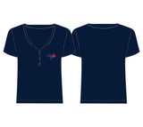 Women's Toronto Blue Jays New Era G2 City Connect 3 Button V-Neck T-Shirt - Navy