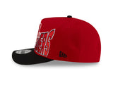 Men's New Era 9FIFTY CFL Calgary Stampeders Big Block 2025 A-Frame Turf Traditions Sideline Two Tone Snapback Hat - Red/Black