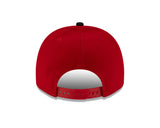 Men's New Era 9FIFTY CFL Calgary Stampeders Big Block 2025 A-Frame Turf Traditions Sideline Two Tone Snapback Hat - Red/Black