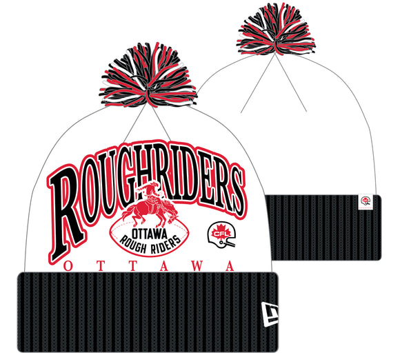 Ottawa Roughriders 2025 New Era Spirit Turf Traditions Cuffed Pom Knit Hat - Red