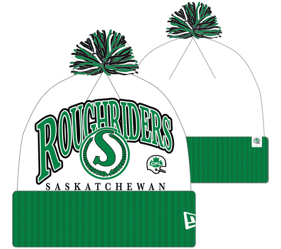 Saskatchewan Roughriders 2025 New Era Spirit Turf Traditions Cuffed Pom Knit Hat - Green