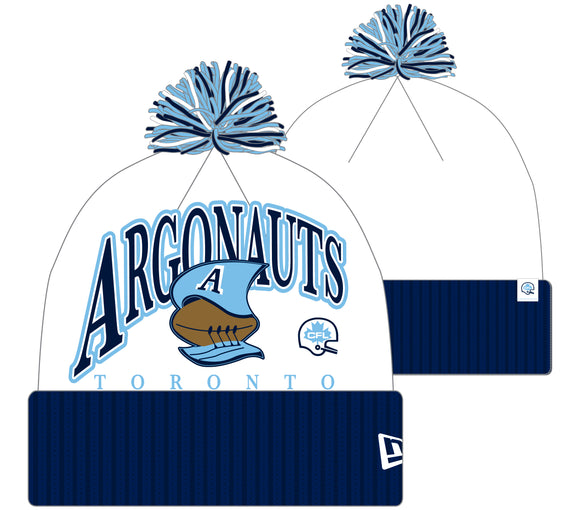 Toronto Argonauts 2025 New Era Spirit Turf Traditions Cuffed Pom Knit Hat - Blue