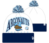 Toronto Argonauts 2025 New Era Spirit Turf Traditions Cuffed Pom Knit Hat - Blue