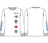 Men's Toronto Blue Jays New Era Current Logo Collection Long Sleeves White T-Shirt
