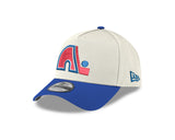 Men's Quebec Nordiques Conference Side Patch NHL New Era 9Forty A-Frame Snapback Hat - Cream