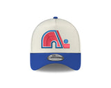 Men's Quebec Nordiques Conference Side Patch NHL New Era 9Forty A-Frame Snapback Hat - Cream