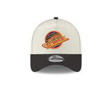 Men's Vancouver Canucks Conference Side Patch NHL New Era 9Forty A-Frame Snapback Hat - Cream