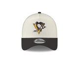 Men's Pittsburgh Penguins Conference Side Patch NHL New Era 9Forty A-Frame Snapback Hat - Cream