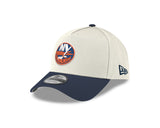 Men's New York Islanders Conference Side Patch NHL New Era 9Forty A-Frame Snapback Hat - Cream