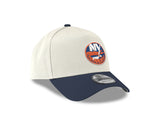 Men's New York Islanders Conference Side Patch NHL New Era 9Forty A-Frame Snapback Hat - Cream