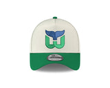 Men's Hartford Whalers Conference Side Patch NHL New Era 9Forty A-Frame Snapback Hat - Cream