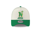 Men's Minnesota North Stars Conference Side Patch NHL New Era 9Forty A-Frame Snapback Hat - Cream
