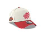 Men's Detroit Red Wings Conference Side Patch NHL New Era 9Forty A-Frame Snapback Hat - Cream