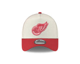 Men's Detroit Red Wings Conference Side Patch NHL New Era 9Forty A-Frame Snapback Hat - Cream