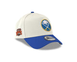 Men's Buffalo Sabres Conference Side Patch NHL New Era 9Forty A-Frame Snapback Hat - Cream