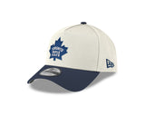 Men's Toronto Maple Leafs Conference Side Patch NHL New Era 9Forty A-Frame Snapback Hat - Cream