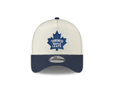 Men's Toronto Maple Leafs Conference Side Patch NHL New Era 9Forty A-Frame Snapback Hat - Cream