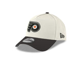 Men's Philadelphia Flyers Conference Side Patch NHL New Era 9Forty A-Frame Snapback Hat - Cream