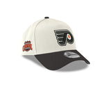 Men's Philadelphia Flyers Conference Side Patch NHL New Era 9Forty A-Frame Snapback Hat - Cream